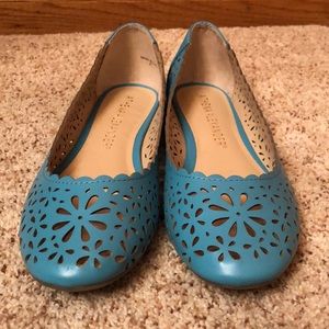 Athena Alexander Laser cut flats. Blue.  New